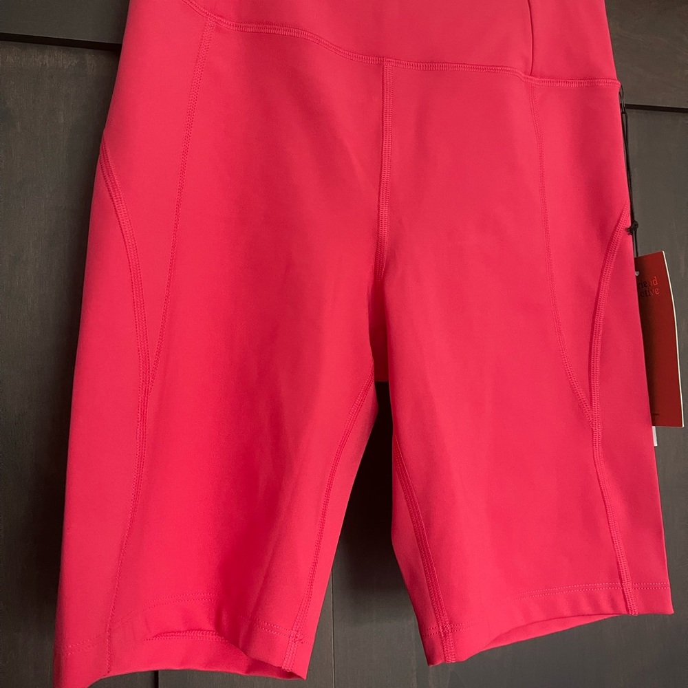 Girlfriend Collective Biker Shorts Geranium Pink Coral Size XS - Picture 7 of 8